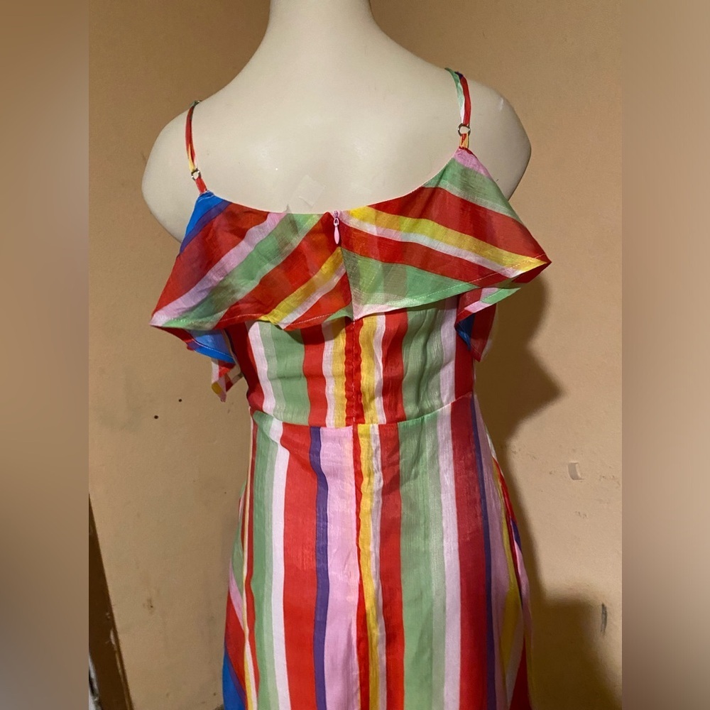 Lulu's Red and Blue Ruffled Slit Sundress - Picture 10 of 16